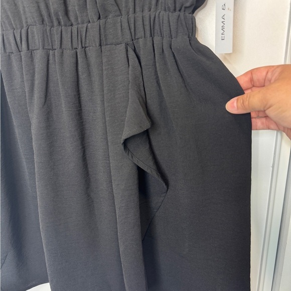 Emma & Michele V-Neck Short Romper Black - Picture 6 of 13